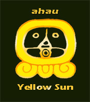 Ahau,Yellow SUN, Enlighten,Life,Universal fire,Maya Sun sign, Mayan Calendar,Tzolkin,